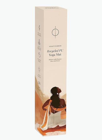 Shakti Warrior Cork Yoga Mat - Artist Designed, Premium Printed Eco-Friendly Non-Slip mat, Great for Regular & Hot Yoga, Pilates, Workouts 72 inch x 24 inch x 3mm Thick