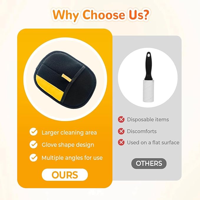Pet Hair Removal Glove,Magic Brush Pet Hair,electrostatic pet Hair Remover Glove,Laundry/Couch/Carpet/Car Seat for 2025 New Reusable Magic Brush Cat & Dog Remover Tool(2 Pcs)