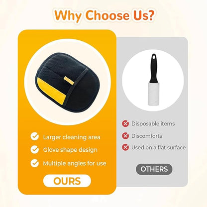 Pet Hair Removal Glove,Magic Brush Pet Hair,electrostatic pet Hair Remover Glove,Laundry/Couch/Carpet/Car Seat for 2025 New Reusable Magic Brush Cat & Dog Remover Tool(2 Pcs)