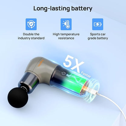 Super Mini Massage Gun, Deep Tissues Percussion Muscle Massager, Compact Sports Travel Massage Gun, Portable Massager Gun for Gifts for her him, Black