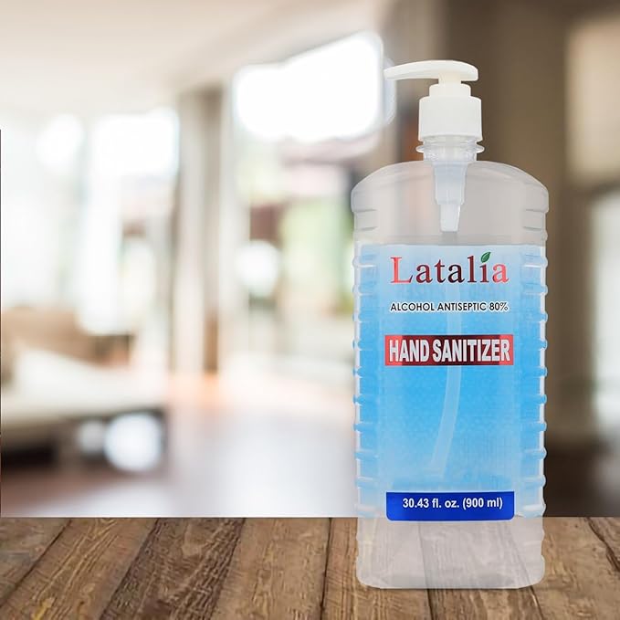 Latalia Hand Sanitizer - Pack of 1 Travel Hand Sanitizers - Unscented Mini Clean Scent Non-Drying Moisturizing Gel (900ml, 30 fl oz)