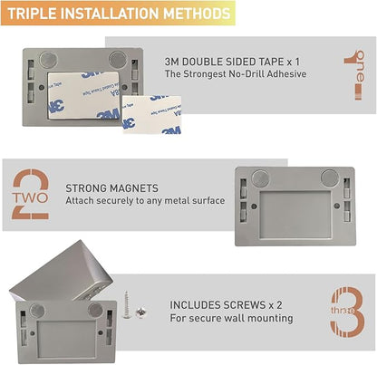Silver Motion Sensor Keyhole Light - Automatic on/Off Infrared LED, Suitable for Front Doors, corridors, Stairs in The Dark | 3-Way Installation （Magnetic Suction、Adhesive and Screw）