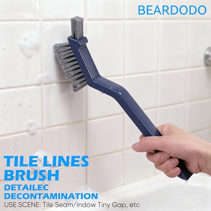 Cleaning Brush Set for Household Use, Scrub Brush, Bathroom Cleaning Brushes, Crevice Cleaning Brush for Bathroom, Floor, Tub, Shower and Kitchen Surface (4 PCS)