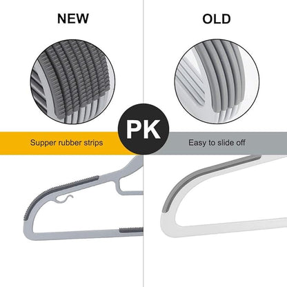 Plastic Hangers 50 Pack Heavy Duty Dry Wet Clothes Hangers with Non-Slip Pads Space Saving 0.2" Thickness Super Lightweight Organizer