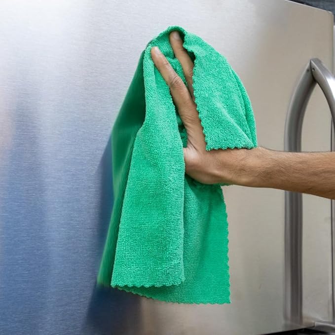 Arkwright Smart Rags in Box - (Bulk Case of 400) Lint Free, Large Microfiber Cleaning Cloth, Scratch & Streak-Free, Dispensable Wash Towels for Cars, Kitchen, and Window Glass, 16 x 16 in, Green