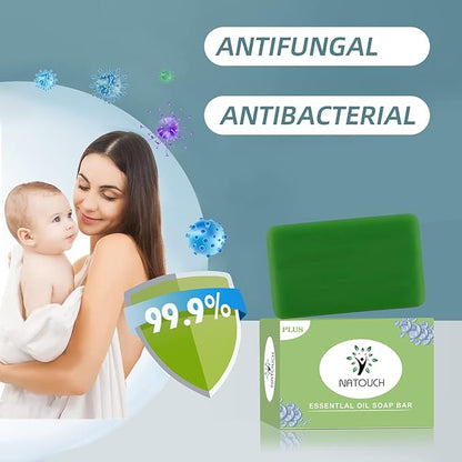 Antifungal Soap, Upgrade Natural Tea Tree Oil Body Soap Bar, Help Jock Itch, Ringworm, Athlete's Foot, Body Odor, Skin Irritations With Natural Tea Tree Oil, Eucalyptus Oil, and Lavender Oil