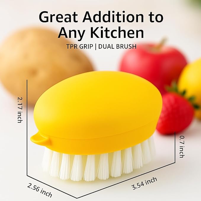 Premium Veggie Brush The Scrubber for Potato Eyes,a Potato Scrubber Suitable for Root Vegetables & Delicate Fruits,a Dual-use Fruit and Vegetable Brush, Your Kitchen Essential