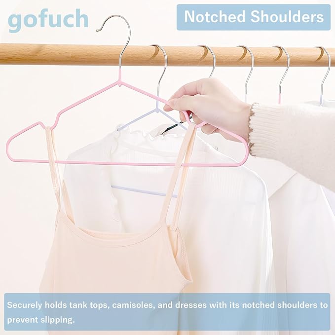 Ultra-Thin Metal Hangers, 30 Pack Non-Slip PVC Coated Space Saving Clothes Hangers for Closet, 16 inch Wide for Suits, Dresses, Jackets（White）