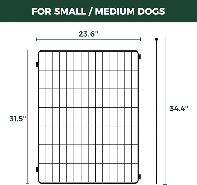 FXW MiniPaws Unleashed Dog Playpen for Yard & RV Camping, Expandable 32-inch 4 Panels for Small and Medium Dogs, Portable for Indoor and Outdoor Use