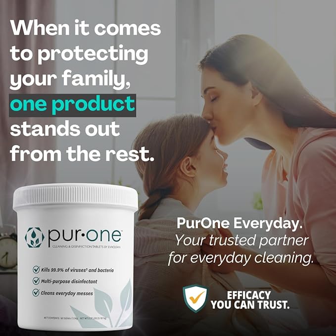 EveryDay 3.3g All Purpose Disinfecting & Cleaning Tablets, Advanced Formula, Effective on Stains, Mildew & Bacteria, Ideal for Toilet Bowl Cleaning Inside & Outside, Bleach-Free, Neutral pH