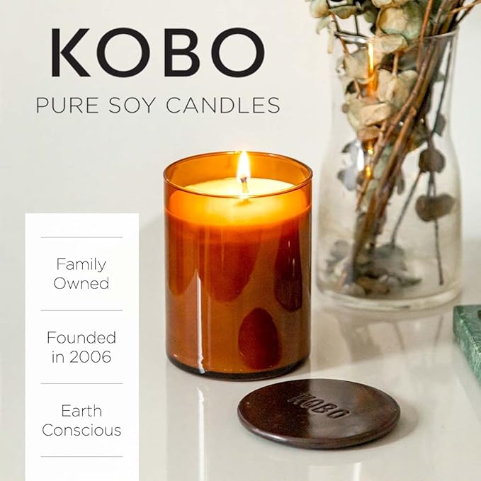 KOBO Golden Hour Scented Candle (15 oz) | 100% Pure Soy Wax Candles | Jar Candle Hand-Poured in USA | All Natural, Long Lasting 100 Hour Burning Candles | Scented Candles for Home