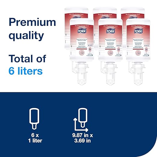 Tork Hand Sanitizing Alcohol-Free Foam S4, Alcohol-Free Alternative, 6 x 1L, 401813 (Formerly 401213)
