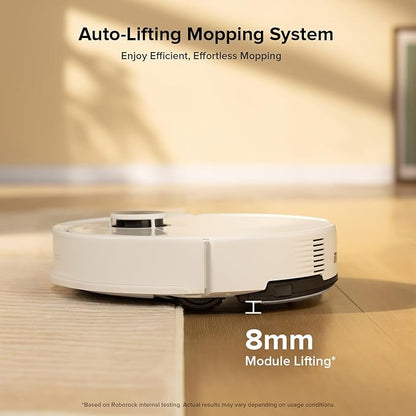 roborock Q10 S5 Robot Vacuum and Mop Cleaner, 10000Pa HyperForce Suction, Dual Anti-Tangle System, Auto-Lifting Mop, ReactiveTech Obstacle Avoidance, App Control, for Pet Hair and Carpet, White