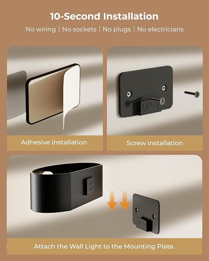Motion Sensor Wall Light, 5000mAh Rechargeable Battery Operated Motion Sensor Light Indoor with Remote, RGB and 3 Colors Dimmable, Wireless Wall Sconces for Hallway, Living Room, Stair, bedroom