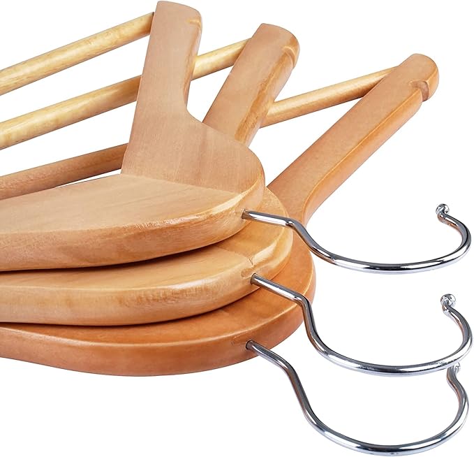 Utopia Home Premium Wooden Hangers 30 Pack - Heavy Duty & Durable Coat Hanger - Wood Hanger with 360-Degree Rotatable Hook - Clothes Hangers with Non-Slip Shoulder Notches For Shirts & Coats (Natural)