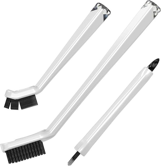 Grout Cleaning Brushes Set (3 Pcs) Deep Cleaner Multi-Purpose Stiff Bristle Brush, Cleaning Toothbrush for Cleaning Corners, Spaces, Tile, Shower, Window & Door Track, Floor, Juicers and Tight Spaces