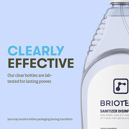 BRIOTECH Sanitizer Disinfectant Hypochlorous Spray, Kill 99.99% of Viruses & Bacteria, Control Mold, Eliminate Odor, Gentle for Nursery & Play Rooms, Food Contact Surface Sanitizer, 32 fl oz (4 Pack)