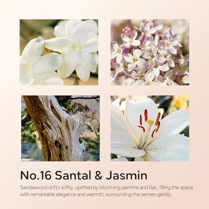 Santal & Jasmine Luxury Scented Candles, 9oz Soy Wax Candles for Home Scented, Jasmine, Sandalwood, Lilac Scent, Long Burning Time, Gifts for Women, Friends, Men, Sister, Teacher, Housewarming