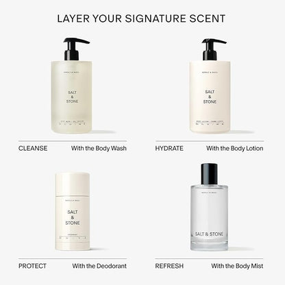 Salt & Stone Body Wash for Women & Men | Neroli & Basil | Hydrating Gel Cleanser | Clean & Soften Skin | Made with Niacinamide & Hyaluronic Acid | Free From Parabens, Sulfates & Phthalates 15.2 fl oz