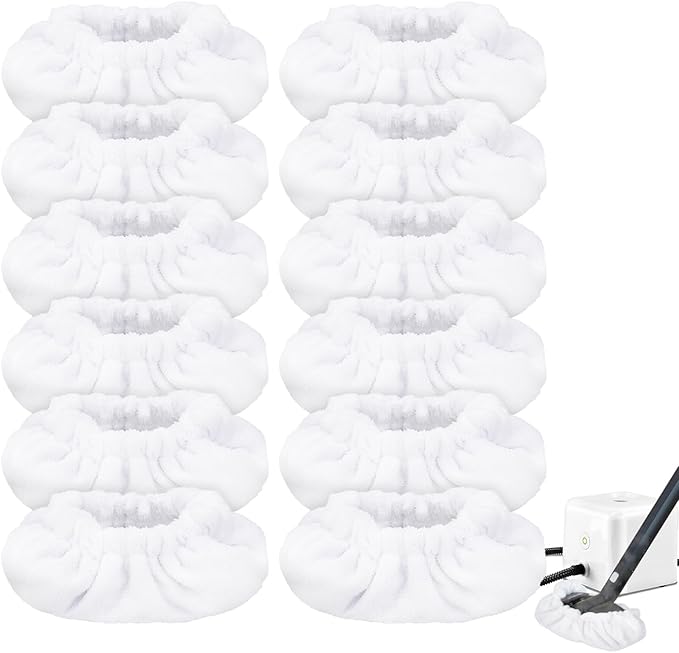 Steam Mop Pads Fit for Dupray Neat Steam Cleaner - Large Bonnets (Rectangle) Neat Washable and Reusable Microfiber Pads - Accessories for Neat Steam Cleaner (12 Pack)