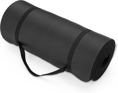 Amazon Basics Extra Thick Exercise Yoga Mat with Carrying Strap