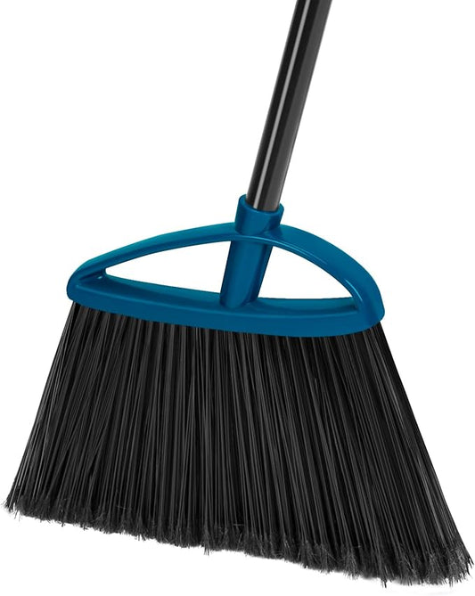 MAVRIZ Outdoor Broom Heavy Duty Angle Broom with 60" Long Handle Stiff Bristle Brooms for Sweeping Indoor, Restaurant, Shop, Garage, Commercial