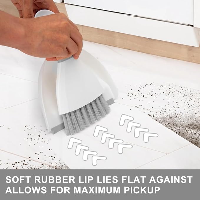 Small Dust Pan and Brush Broom - Dust Pan and Brush Set, Small Dustpan and Brush Set, Hand Broom and Dustpan Set, Dustpan with Brush, Dustpan and Brush Set is Daily Clean Tool for Family. （Gray 3 Set）