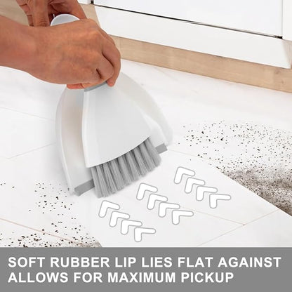 Small Dust Pan and Brush Broom - Dust Pan and Brush Set, Small Dustpan and Brush Set, Hand Broom and Dustpan Set, Dustpan with Brush, Dustpan and Brush Set is Daily Clean Tool for Family. （Gray 3 Set）