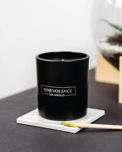 Benevolence LA Bergamot & Jasmine Scented Candle | Soy Candles, Black Candle for Home | Gifts for Women and Men | Home Fragrance | Aromatherapy | 8oz, 45 Hour Burn - Jasmine