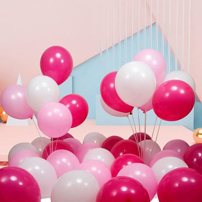 300 Pack Pink and White Balloons 12 inch White Hot Pink Latex Party Balloon Bulk for Various Party Events Decorations