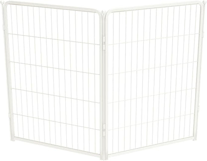 FXW Homeplus Unleashed Indoor Dog Playpen - Stress-Free and Safe Play, Heavy Duty 40 Inch 2 Panels Dog Pen for Medium and Large Dogs, White│Patented