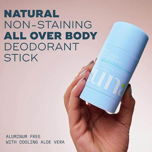 Luna Daily The All Over Deodorant™ Stick | Gel Deodorant for Women | Aluminum-Free, Non-Staining & pH-Balanced | Cooling Water Lily & Citrus | With Hyaluronic Acid & Prebiotics, 2.4 oz