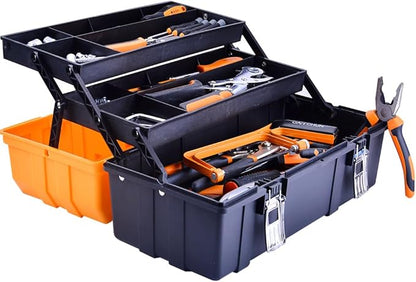 17-Inch Three-Layer Plastic Storage Box/Tool Box/Sewing Box Organizer, Multipurpose Organizer and Portable Handled Storage Case for Art Craft and Cosmetic (Style A)