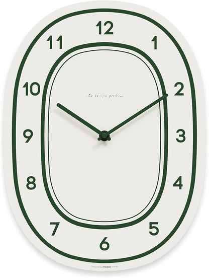 mooas Forest Flatwood Wall Clock,12" Wood Wooden Wall Clock Non-Ticking Sweep Movement Decorative Clock Battery Operated Clock for Home Living Room Kitchen Bedroom Office School
