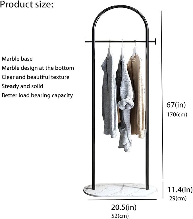 Clothes Rack,Metal Clothing Rack with Marble Base,Modern Coat Rack Freestanding for Boutiques,Small garment racks for hanging clothes,Can Hang Jacket Garment, Hat, Scarf