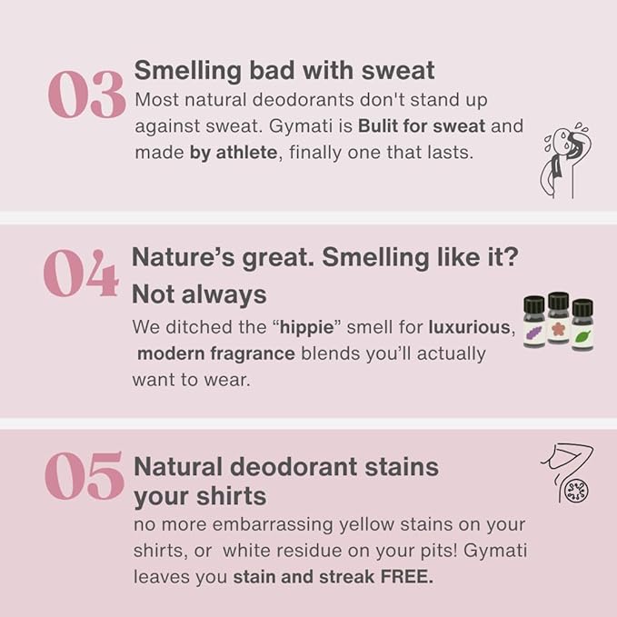 Gymati - Fitness Deodorant Spray for Women - Aluminum-Free - All Day Ultimate Odor Protection - Built For Sweat - Air-Powered - Vegan & Plant-Based - Made in USA - Femme - 3.4oz Travel Size