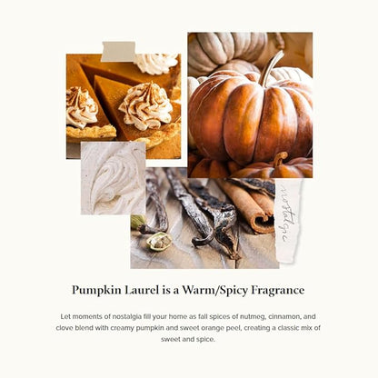 Thymes Petite Oil Reed Diffuser Set – Includes Reed Diffuser Sticks, Fragrance Oil, & Glass Bottle – Luxury Home Decor – Fall Decor – Fall Scents – Burnt Orange (Pumpkin Laurel, 4 fl oz)