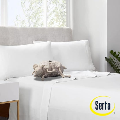 Serta Simply Clean Super Soft Hypoallergenic Stain Resistant Deep Pocket 3 Pieces Solid Bed Sheet Set, Twin XL, Black