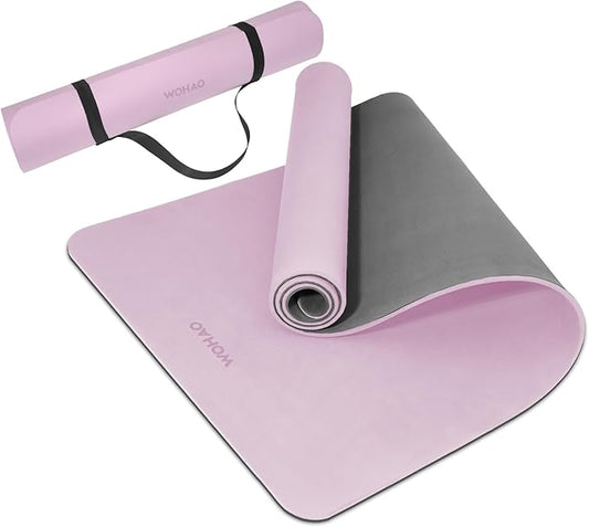 Extra Wide & Thick 8mm Yoga Mat, 72"x31.5" Large Non Slip Exercise Mat, Premium POE Material for Superior Cushioning & Stability, with Strap for Home Gym, Pilates