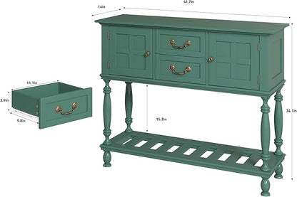 Console Table with Drawers, Vintage Entryway Tables with Storage and Shelf, Hallway Table with Turned Legs, Narrow Behind Couch Sofa Table for Entryway, Hallway, Living Room