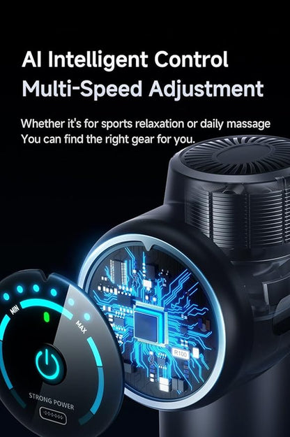 Portable Deep Tissue Muscle Massage Gun – 99-Speed Handheld Percussion Massager with LCD Display, Quiet Motor, 6 Heads & Carrying Case – Rechargeable Body Relaxation Tool for Active Lifestyles