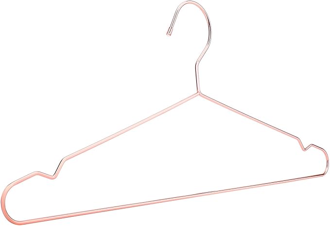 17.7" Strong Metal Wire Clothes Hangers, Coat Clothing Closet Rack, Standard Suit Hangers, Ideal for Everyday Use, 30 Pack, Copper