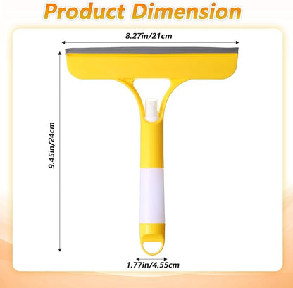 3 in 1 Glass Scraper Window Squeegee Cleaner All Purpose Spray Window Cleaners Squeegee Easy to Clean Without Streaks Glass Cleaner Tool for Tile Shower Wall Sink Mirror Bathroom Car Windows Cleaning
