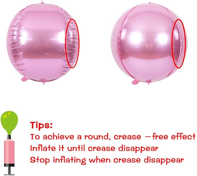 10 pcs Light Pink 4D balloon, 10 inch Foil Mylar Sphere Balloon for Birthday Party,Wedding,Valentine's Day, Christmas,Baby Shower Decoration Supplies