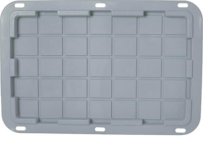 CX BLACK & YELLOW, 27-Gallon Heavy Duty Tough Storage Container & Snap-Tight Lid, Black and Grey, (14.3H x 20.6W x 30.6D), Weather-Resistant Design and Stackable Organization Tote [4 Pack]