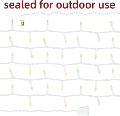 White Wire, Clear Incandescent Bulb 100 Mini String Lights for Indoor Christmas Tree Garland Birthday Wedding Party Festival Decoration
