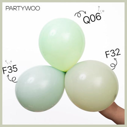 PartyWoo Sage Green Balloons 50pcs 12 Inch Boho Dusty Olive Green Latex Balloons for Birthday Baby Shower Graduation Engagement Wedding Dinosaur Jungle Golf Football Theme Party Decorations Green-F32