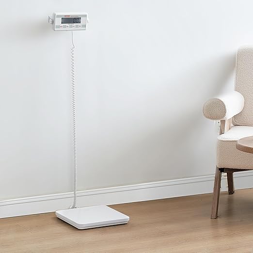 VEVOR Portable Medical Scale, Professional Physician Scale for Weighing - with Anti-Slip Platform, 2 Units, Hold & Tare Function, Digital Physician Weight Scale for Gym Home Hospital, 440LBS Capacity
