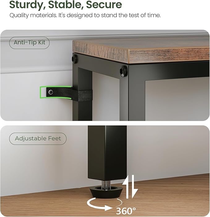 94.5" Behind Couch Table with 2 Fast Charging Stations, 7.1" Narrow Skinny Sofa Table with 4 Power Outlets, 4 USB-A, 2 USB-C for Console Entryway, Rustic Brown