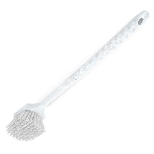 SPARTA 40501EC02 Plastic Large Scrub Brush, Kitchen Brush, Utility Brush With Long Handle For Cleaning, 20 Inches, White
